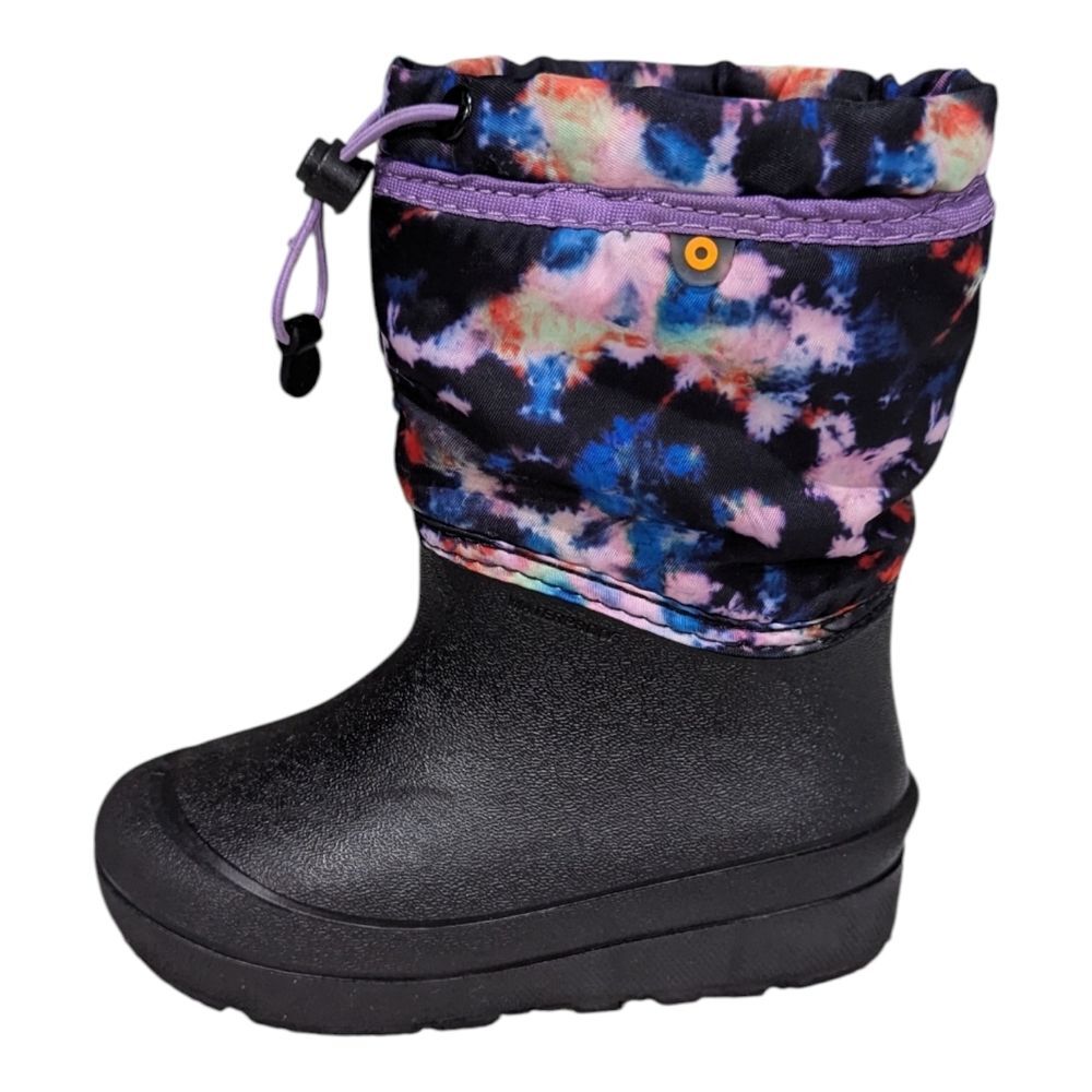 Bogs Kids Girls Snow Shell Waterproof Rain Snow Boot Black Purple Cosmos Size 11 - Picture 9 of 9